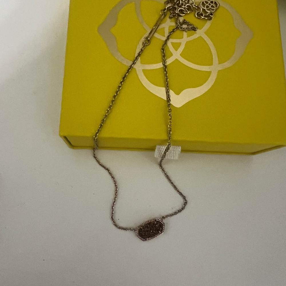 Kendra Scott Elisa Necklace Drusy Rose Gold
